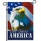 G128 - American Flag with Eagle God Bless America Patriotic Garden Flag, | 12x18 Inch | Printed 150D Polyester - Rustic Holiday Seasonal Outdoor Flag